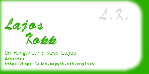 lajos kopp business card
